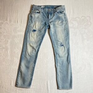 Y2K GAP Girlfriend Jeans Womens 25R Light‎ Wash Distressed Denim Comfy 1969